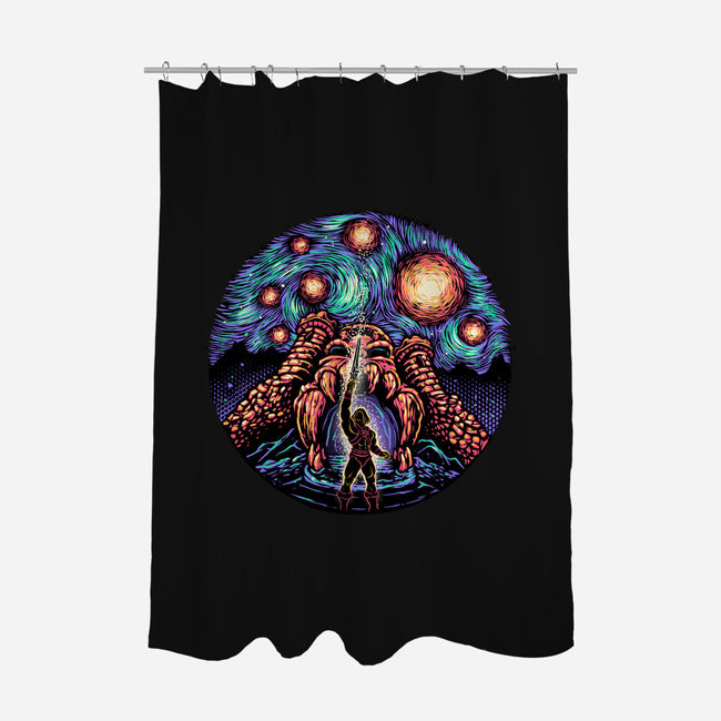 A Starry Universe-None-Polyester-Shower Curtain-glitchygorilla