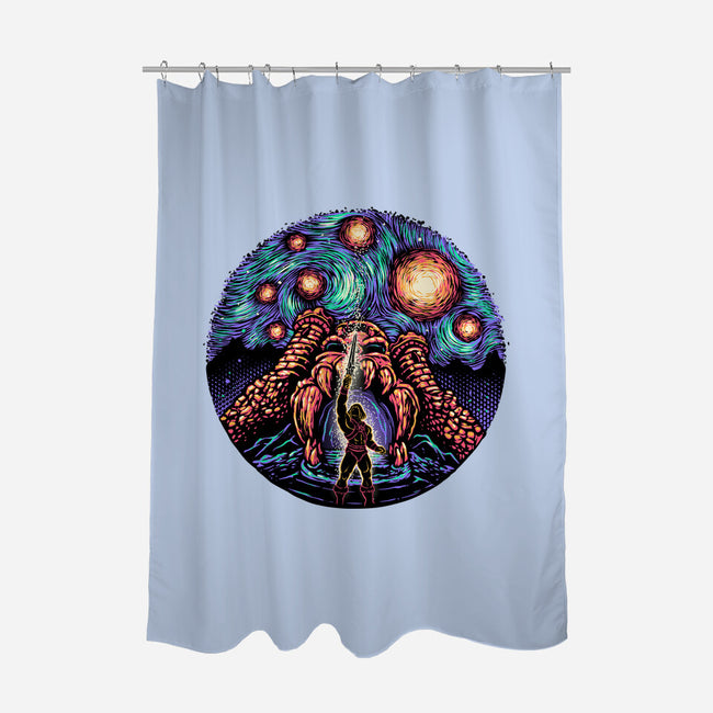 A Starry Universe-None-Polyester-Shower Curtain-glitchygorilla