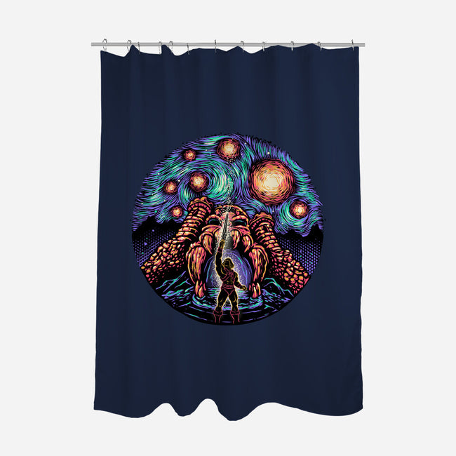 A Starry Universe-None-Polyester-Shower Curtain-glitchygorilla