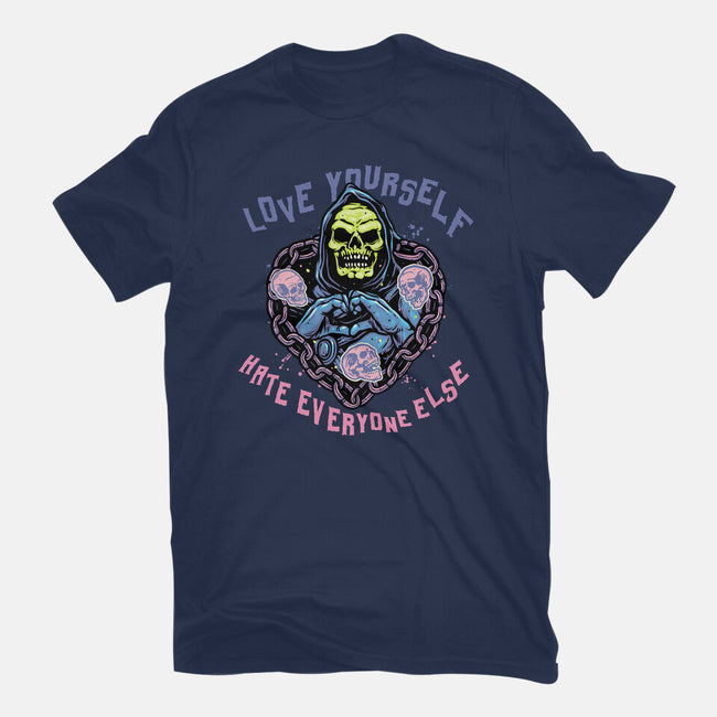 Love Yourself Hate Everyone Else-Mens-Basic-Tee-glitchygorilla