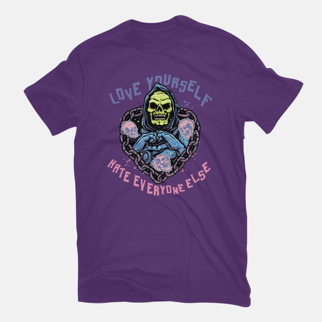 Love Yourself Hate Everyone Else-Mens-Basic-Tee-glitchygorilla