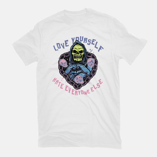 Love Yourself Hate Everyone Else-Mens-Basic-Tee-glitchygorilla