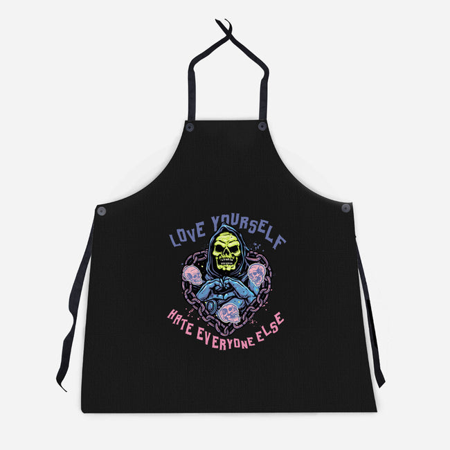 Love Yourself Hate Everyone Else-Unisex-Kitchen-Apron-glitchygorilla