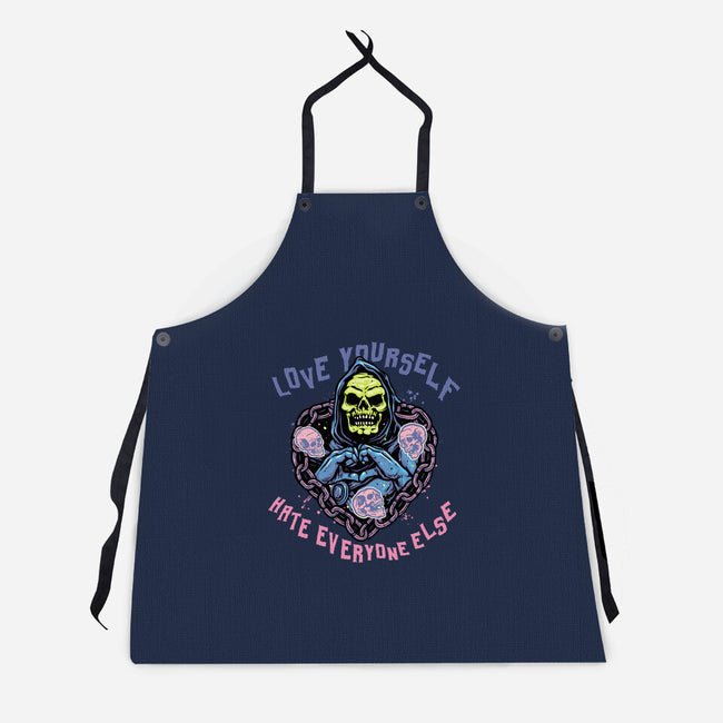 Love Yourself Hate Everyone Else-Unisex-Kitchen-Apron-glitchygorilla