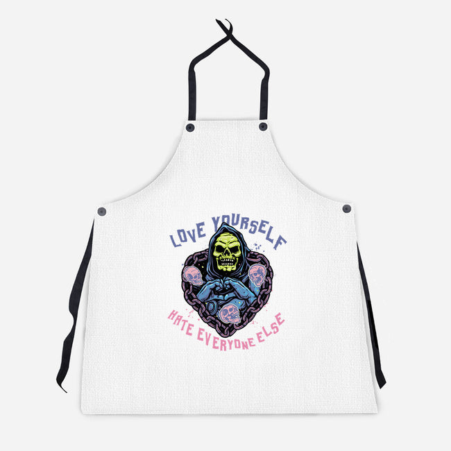 Love Yourself Hate Everyone Else-Unisex-Kitchen-Apron-glitchygorilla
