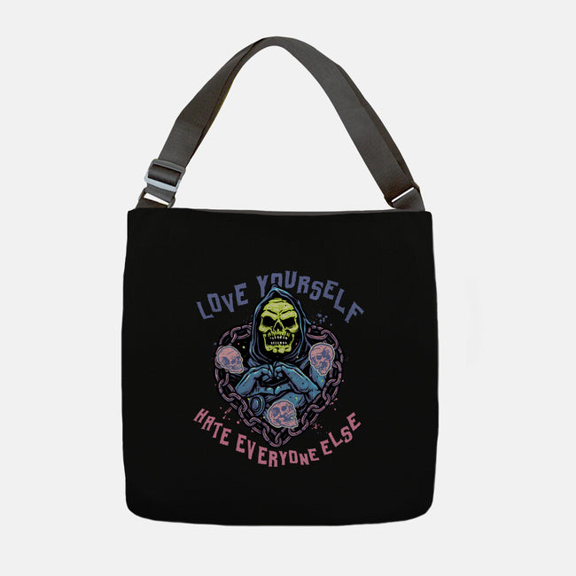 Love Yourself Hate Everyone Else-None-Adjustable Tote-Bag-glitchygorilla