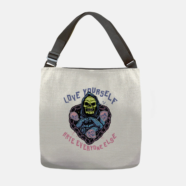 Love Yourself Hate Everyone Else-None-Adjustable Tote-Bag-glitchygorilla