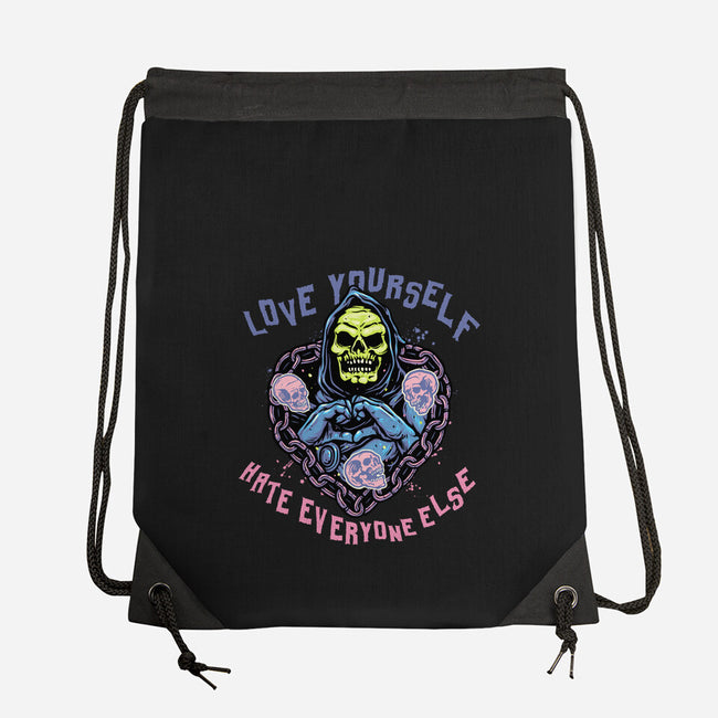 Love Yourself Hate Everyone Else-None-Drawstring-Bag-glitchygorilla