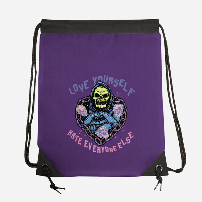 Love Yourself Hate Everyone Else-None-Drawstring-Bag-glitchygorilla