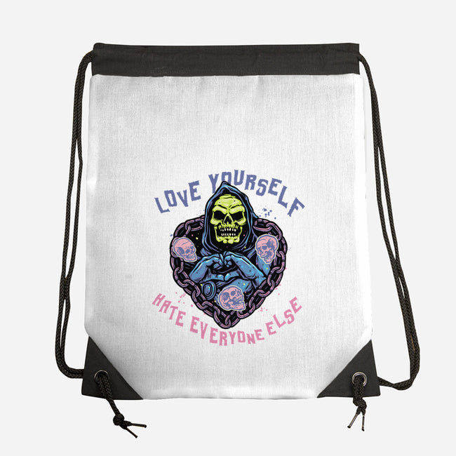 Love Yourself Hate Everyone Else-None-Drawstring-Bag-glitchygorilla