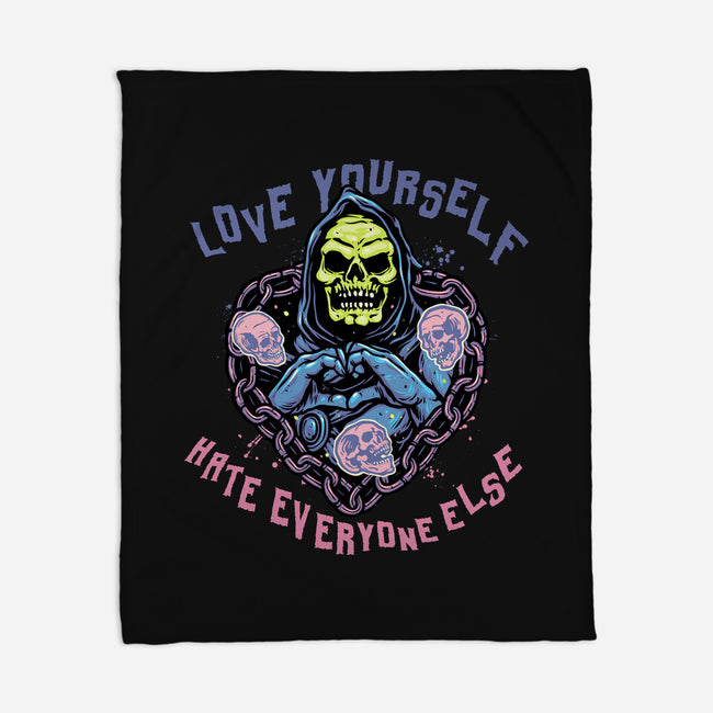 Love Yourself Hate Everyone Else-None-Fleece-Blanket-glitchygorilla