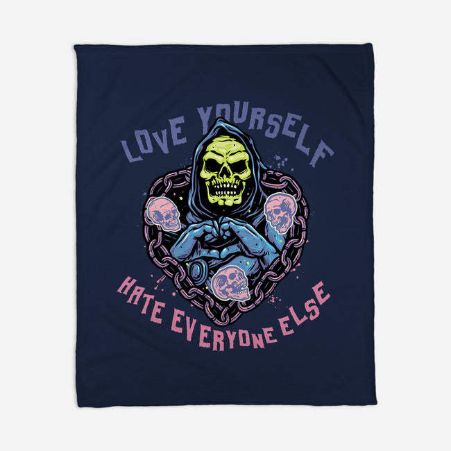 Love Yourself Hate Everyone Else-None-Fleece-Blanket-glitchygorilla