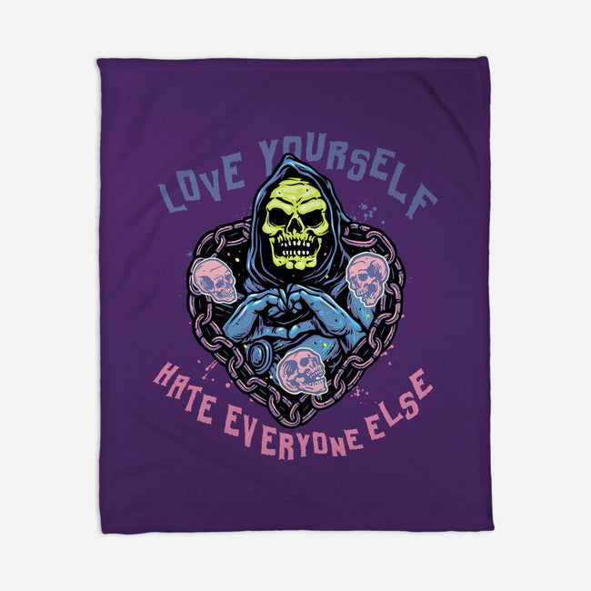 Love Yourself Hate Everyone Else-None-Fleece-Blanket-glitchygorilla