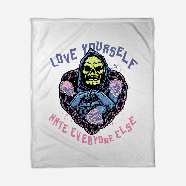 Love Yourself Hate Everyone Else-None-Fleece-Blanket-glitchygorilla