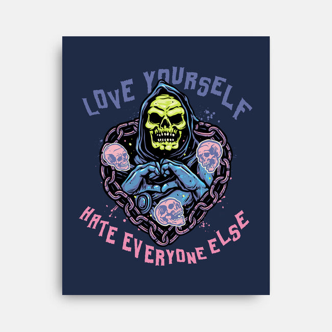Love Yourself Hate Everyone Else-None-Stretched-Canvas-glitchygorilla
