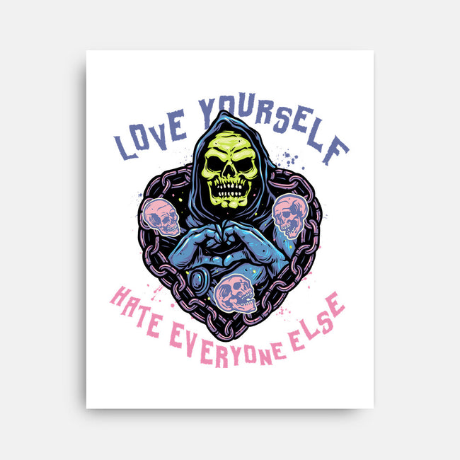 Love Yourself Hate Everyone Else-None-Stretched-Canvas-glitchygorilla