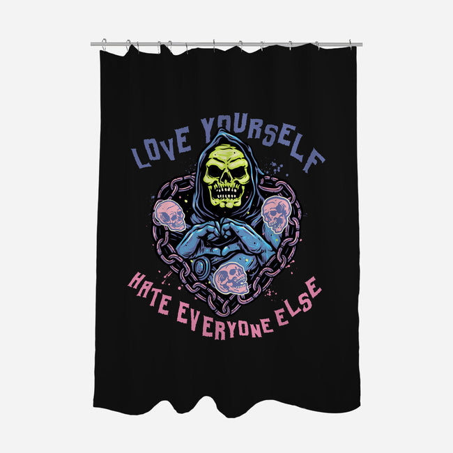 Love Yourself Hate Everyone Else-None-Polyester-Shower Curtain-glitchygorilla