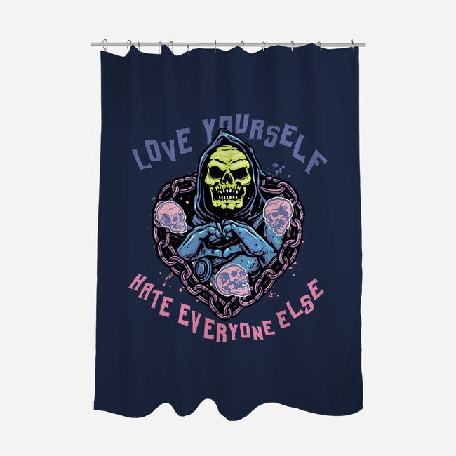 Love Yourself Hate Everyone Else-None-Polyester-Shower Curtain-glitchygorilla