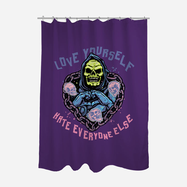 Love Yourself Hate Everyone Else-None-Polyester-Shower Curtain-glitchygorilla