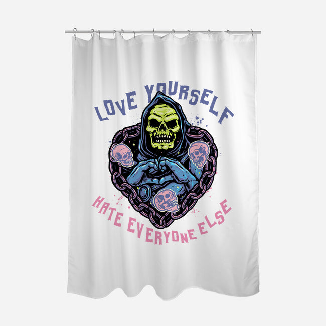 Love Yourself Hate Everyone Else-None-Polyester-Shower Curtain-glitchygorilla