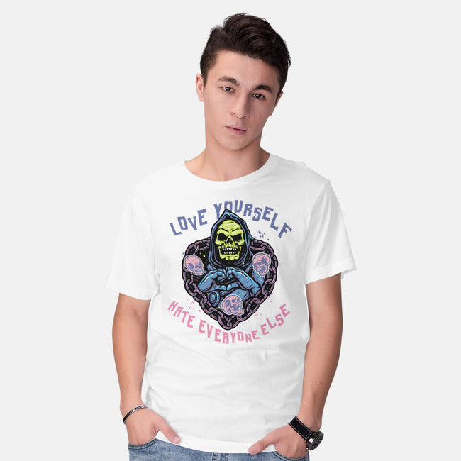 Love Yourself Hate Everyone Else-Mens-Basic-Tee-glitchygorilla