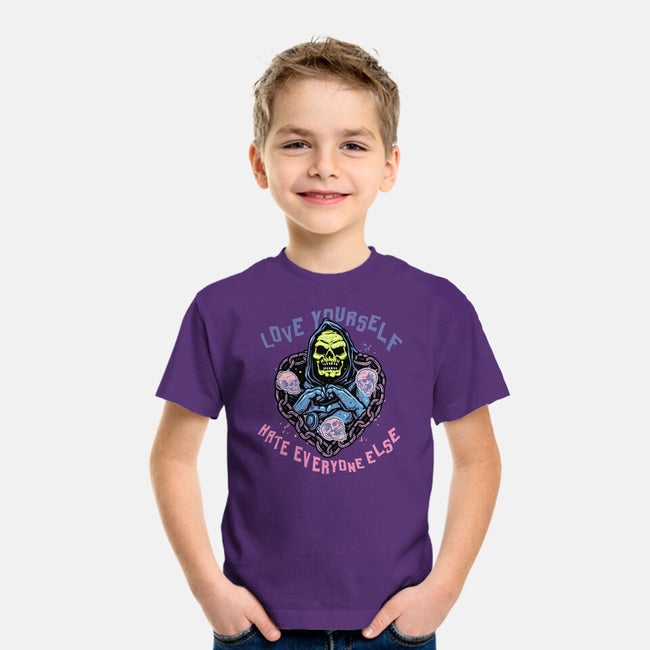 Love Yourself Hate Everyone Else-Youth-Basic-Tee-glitchygorilla
