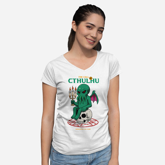 Awakening Of Cthulhu-Womens-V-Neck-Tee-hirolabs
