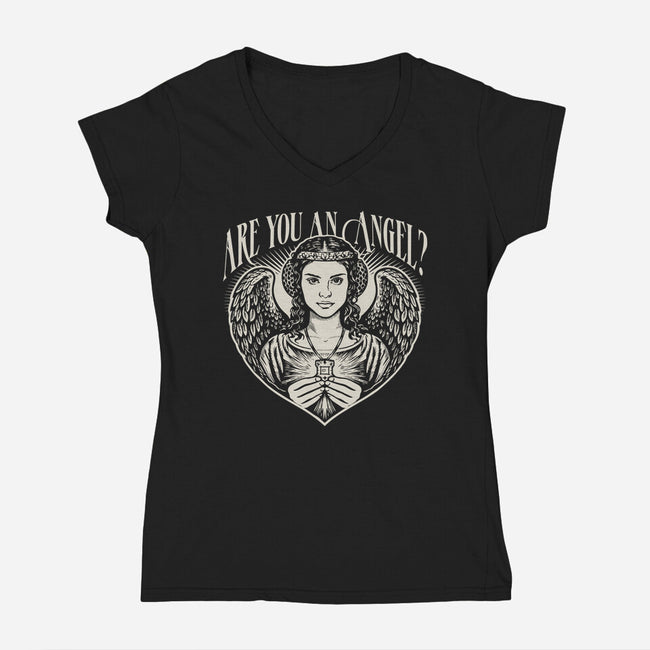 You're An Angel-Womens-V-Neck-Tee-Wheels