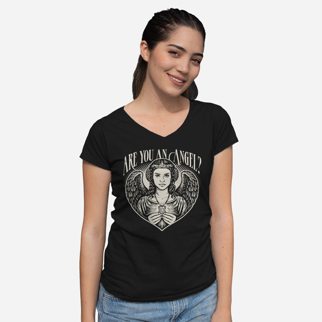 You're An Angel-Womens-V-Neck-Tee-Wheels