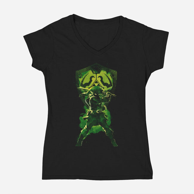 Legend's Hero-Womens-V-Neck-Tee-kharmazero