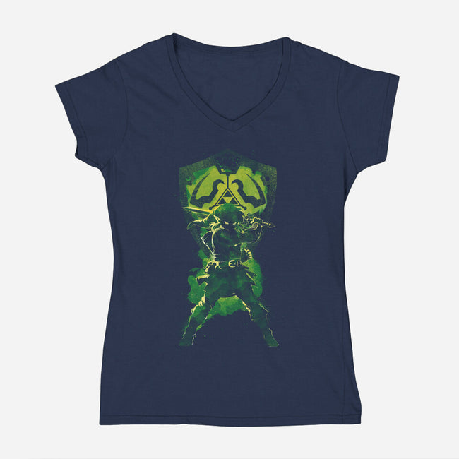 Legend's Hero-Womens-V-Neck-Tee-kharmazero