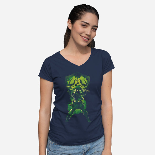 Legend's Hero-Womens-V-Neck-Tee-kharmazero