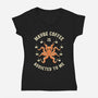 Maybe Coffee Is Addicted To Me-Womens-V-Neck-Tee-brunopires