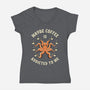 Maybe Coffee Is Addicted To Me-Womens-V-Neck-Tee-brunopires
