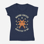 Maybe Coffee Is Addicted To Me-Womens-V-Neck-Tee-brunopires