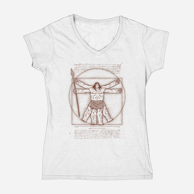 Vitruvian Primal-Womens-V-Neck-Tee-Getsousa!