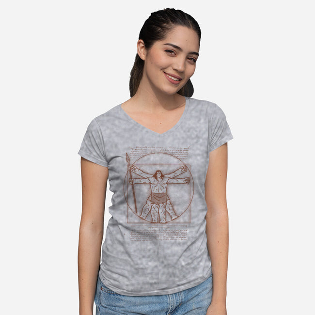 Vitruvian Primal-Womens-V-Neck-Tee-Getsousa!