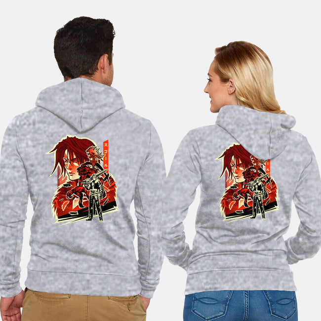 Gunblade Hero-Unisex-Zip-Up-Sweatshirt-hypertwenty