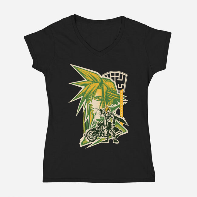Soldier Of VII-Womens-V-Neck-Tee-hypertwenty