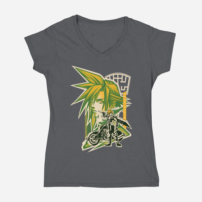Soldier Of VII-Womens-V-Neck-Tee-hypertwenty