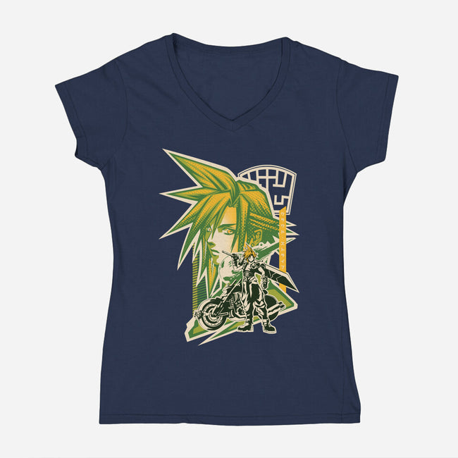 Soldier Of VII-Womens-V-Neck-Tee-hypertwenty