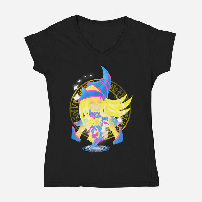 Magic Of Dark Magician Girl-Womens-V-Neck-Tee-hypertwenty