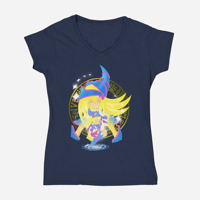 Magic Of Dark Magician Girl-Womens-V-Neck-Tee-hypertwenty
