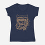 Crazy Lady Without Cats-Womens-V-Neck-Tee-koalastudio