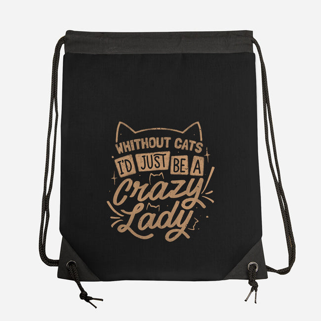 Crazy Lady Without Cats-None-Drawstring-Bag-koalastudio