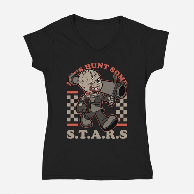 Game Mascot Bio Corporation-Womens-V-Neck-Tee-Studio Mootant