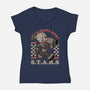 Game Mascot Bio Corporation-Womens-V-Neck-Tee-Studio Mootant