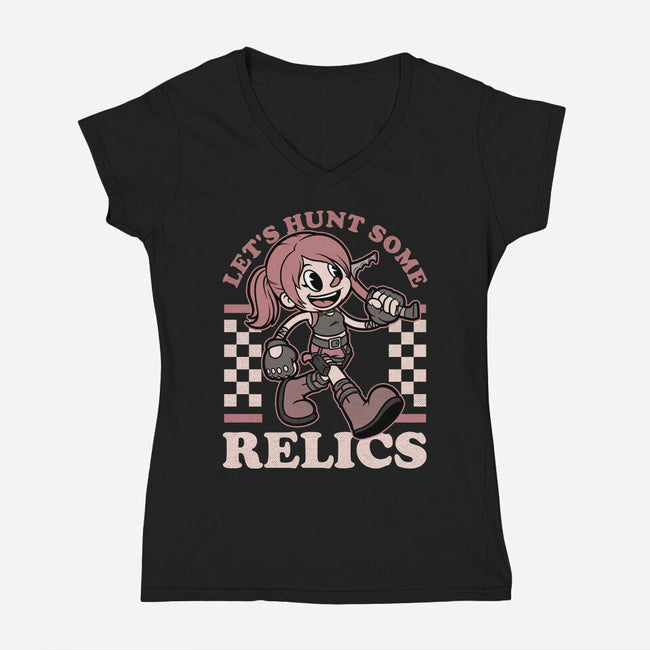 Game Mascot Archeologist-Womens-V-Neck-Tee-Studio Mootant