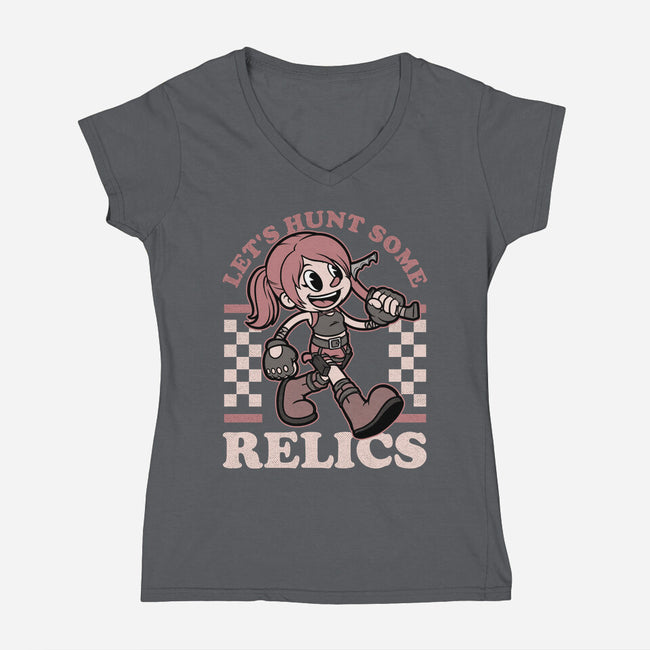Game Mascot Archeologist-Womens-V-Neck-Tee-Studio Mootant
