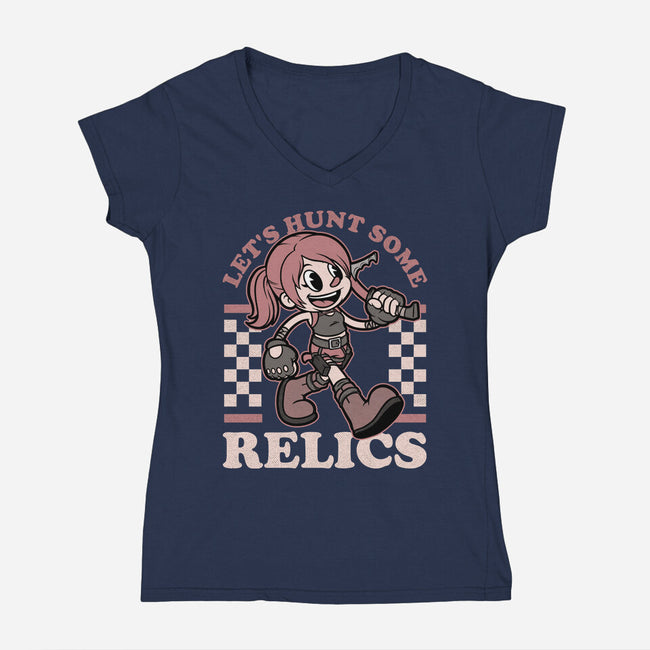 Game Mascot Archeologist-Womens-V-Neck-Tee-Studio Mootant